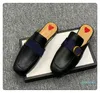 2022 Designer Princetown Slippers Genuine Leather Mules Women Loafers Metal Chain Comfortable Casual Shoe Lace Velvet Slipper 888