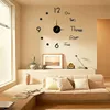 3D Duvar Saat Aydınlık Çerçevesiz S DIY Dijital Çıkartmalar Evde Oturma Odası Ofis Dekoru 220727