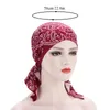 Sjaals Moslimvrouwen Zachte Stretch Tulband Hoed PreTied Hoofddoek Gedrukt Dames Katoen Kanker Chemo Cap Innerlijke Hijaabs Haar Accesso8345018