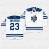 C2604 MitNess Rimouski Oceanic hockeyshirts 11 Alexis Lafreniere 23 Frederik Gauthier 67 Michael Frolik 87 Sidney Crosby Custom CHL Wit Marineblauw