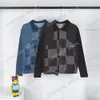 Herrjackor 22SS män kvinnor designers denim kappa rutiga jacquard brev tyg tvätt slitna lapel hals paris streetwear svart blå m-2xl