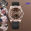 Men luxury watch 24 Adjustable Automatic Mechanical 42mm Fashion Business Stainless Steel Gold 2813 movement Luminous Waterproof W240u