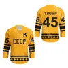 CHEN37 C26 NIK1 401980 NIK1 TAGE Trump 45 Sovjetunionen CCCP National Team Hockey Jersey sys alla nummer och namn kan anpassas