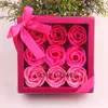 Valentine Day Gifts 9 Pcs Soap Flower Rose Box Wedding Birthday Day Artificial Soap Rose Gift Valentines Day Decoration FY3508 sxj5806105
