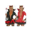 Tema Kostüm Damla Yüksek Kaliteli Bayanlar Cadılar Bayramı Şeytan Fantezi Elbise Korna Kadın Seksi Kostümetim
