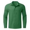 Männer Casual Hemden Männlich Sommer Baumwolle Leinen Solide Lose Hemd Herren T Für Männer Langarm Lime Green Overall männerMen's