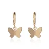 Korean Style Fashion Alloy Butterfly Shape Earrings Small Fresh Sweet Drop Hoop Earring For Woman Jewelry Cute Girl Gifts