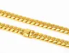 Bracelet à maillons cubains Miami pour hommes de 12 mm, colliers de 8 pouces, chaîne de 24 pouces, plaqué or 14 carats