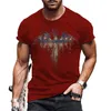 Men's T-Shirts Summer Fashion Men's Simple Flag Short Sleeve Crew Neck T-Shirt Comfortable Unique Retro Solid Color Design OversizedMen'