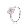 Ny 2017 100% 925 Sterling Silver Magnolia Bloom Spring Flowers Ring Gift Set Charms Rings Passar DIY Original Smycken En Set AA220315