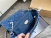 Made old design denim shoulder bag chaneles light soft large-capacity daily bags casual messenger handbag shopping traveling women Purse Black Blue 3 sizes cool YYNL