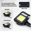 Mini LED Flashlight Work Light Portable Pocket Torch Keychains USB Rechargeable for Outdoor Camping