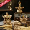 Decorative Objects & Figurines High Quality Home Music Box Carousel DIY Handmade Birthday Gift Wooden Creative OrnamentsDecorative