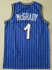 Männer Basketball Penny Hardaway Jersey 1 Tracy Mcgrady 1 32 Vintage Atmungsaktive Alle Nähte Team Farbe Schwarz Weiß Blau Basketball-Trikots