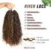 Goddess Locs Crochet Hair 18 pulgadas River Locs Crochet ondulado con cabello rizado en medio y extremos Extensión de cabello trenzado sintético