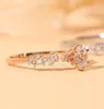 Anello di fidanzamento vintage, anello da sposa per antichi a fascia a grappolo, art deco, oro rosa d'argento