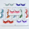 Ciglia colorate Gradiente Verde Blu Rosso Ciglia finte Drammatico Cosplay Party Faux Visone Colore Eye Lash Make Up Tools