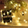 220V EU Battery USB LED snowflake string light fairy curtain outdoor Christmas garland for holiday party Year Decor Y201020