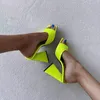 Designer-Designers slippers summer Fashion Abnormal Heels sexy women sandals Bright colors Orange Genuine Leather shoes big size 35-43 High