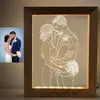 Spersonalizowany Po Wood Frame Night Light Usb Power Custom Tekst Po biurku lampa dla dzieci Festiwal Festiwal 220623