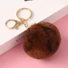 8 cm Pompon Porte-clés Anneaux Breloques De Sac Porte-clés De Voiture Porte-clés En Or Pompons Fausse Fourrure De Lapin DIY Pom Poms Boules Mode Femmes Sac Pendentif Bijoux Accessoires