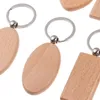 Hooks & Rails 30Pcs Wooden Keychain Wood Pendant Blanks With Keyrings For DIY Key Craft Supplies Color One SizeHooks