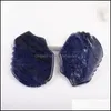 الحجر الطبيعي الوجه MASRING MARTING Chin Health Care Beauty Jade Guasha Scra Board Blue Sodalite Gua Sha Facial Mas Drop Droper