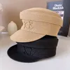 Wide Brim Hats Japanese Straw Woven Military Hat Female Spring And Summer Outdoor Commuter Letter Fashion Fisherman Cap
