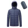 Parkas de plumón para hombre, chaqueta de algodón de marca 2022, chaqueta corta ligera con capucha a la moda para hombre