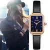 Wristwatches Fashion Women Bracelet Watches Rectangular Dial Rose Gold Ladies Watch Luxury Dress Quartz Relogio FemininoWristwatches