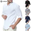 Blusa para hombre Algodón Lino Tops sueltos Camiseta de manga larga Primavera Otoño Verano Casual Camisa de hombre guapo 220726