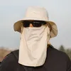 Berets Summer Szybkie suszące boonie mężczyźni kobiety kapelusz na zewnątrz maska ​​szerokie krawędź zabezpieczona przeciwsłoneczna czapka do łowisk łownych davi22