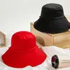 양면 솔리드 컬러 어부 모자 여성의 한국 봄과 가을 버전 Sunshade All-Match 캐주얼 분지 모자 XHJ158