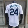 Ken Griffey Jersey Vintage 1989 Weiß 1995 Grün 1997 2000 Nadelstreifen 2005 10. Red Mesh BP Blauer Pullover Black Navy Retirement Patch