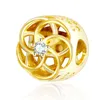 Nuovo argento sterling 925 perline rotonde in oro perline sciolte ciondolo a cuore fascino originale braccialetto Pandora collana accessori gioielli regalo di compleanno per donna fai da te