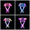 33 Stilar LED Light Plush Hat Cartoon Animal Cap för Rabbit Cat Bunny Ear Moving Light Hats Adult Kids Christmas Winter Warm Hats 1883473