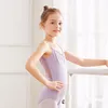 Детская балетная танцевальная одежда для девочек, разноцветные купальники с глубоким v-образным вырезом на спине, хлопковые подтяжки, камзол