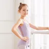 Flickor Barn Balett Danskläder Färgglada Deep V Low Back Leotards Bomullshängslen Camisole