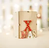 Boże Narodzenie drewniane choinka pudełko na prezent Letter Elk Candle Holder Lampa stołowa SN4662