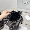 Bolso tipo cubo de ganchillo, bolsos de hombro tipo bandolera para chicas geniales, Mini bolsos de mano de cuero auténtico de alta calidad