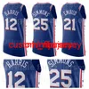 Maillot Tobias Harris 12 Joel Embiid 21 Ben Simmons 25 Seth Curry 31 Shake Milton 18 Furkan Korkmaz 30 Bleu Blanc