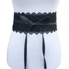 Gürtel Selbst Krawatte Bund Für Frauen Mode Schwarz Weiß Breiten Korsett Hohle Blume Gürtel Weibliche Hochzeit Kleid Taille BandBelts fred22