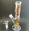 8 pouces verre eau bang narguilé avec des motifs peints à la main mini huile dab rigs belle pipe à fumer