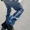 Мужские джинсы Independent Kapital, потертые джинсы с заклепками по бокам, прямые брюки в винтажном стиле, уличные брюки2550