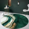 Ковры современный коврик северный домашний район Простая абстрактная зеленая золотая круглая гостиная спальня для ванной комнаты без скольжения по полу