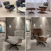 Living Room Furniture Eames Cowhide Pu dermis rotate rolling chaise Lounge Nordic single designer sofa chair simple modern leisure chairs