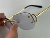 Buff Sonnenbrille Objektivfarben in Sonnenschein von kristallklarem bis dunklen Diamant -Design geschnittene Linse Randless Metall Rahmen Outdoor 0109565586