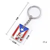 Fashion Metal Keychain Jewelry American UK Puerto Rico flag Women Men Jewelry Car Key Ring Holder Souvenir For Gift