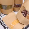 10pack petit cadeau kraft papier bonbons sacs avec fermeture éclair mariage fête d'anniversaire enfants faveurs biscuits emballage fournitures 220704