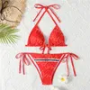 Bandage Bikini Set Summer One Piece Badkläder Fashion Letter Print Women Semester Swimsuit